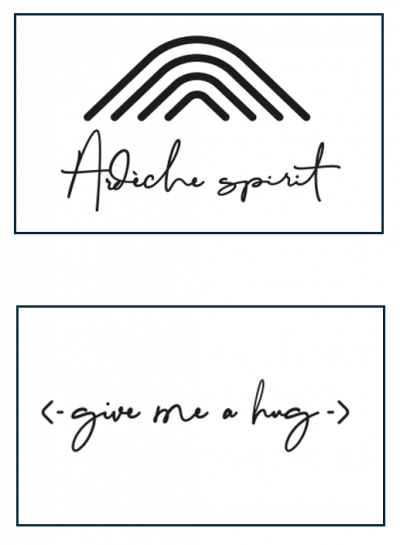 Kit 2 autocollants - Ardèche Spirit + Give Me a Hug