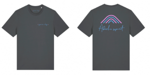 T-SHIRT UNISEXE – ARDÈCHE SPIRIT (ÉDITION ANTHRACITE & LOGO ROSE & BLEU)
